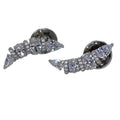 Brinco zirconia branca earcuff ovais e gotas