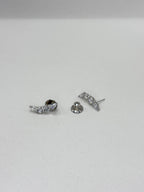 Brinco zirconia branca earcuff ovais e gotas