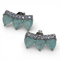 Brinco fusion turmalina light zirconia branca earcuff três corações