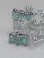 Brinco fusion turmalina light zirconia branca earcuff três corações