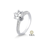 Anel Solitário Moissanite 2,36ct Cravejado - Prata 925