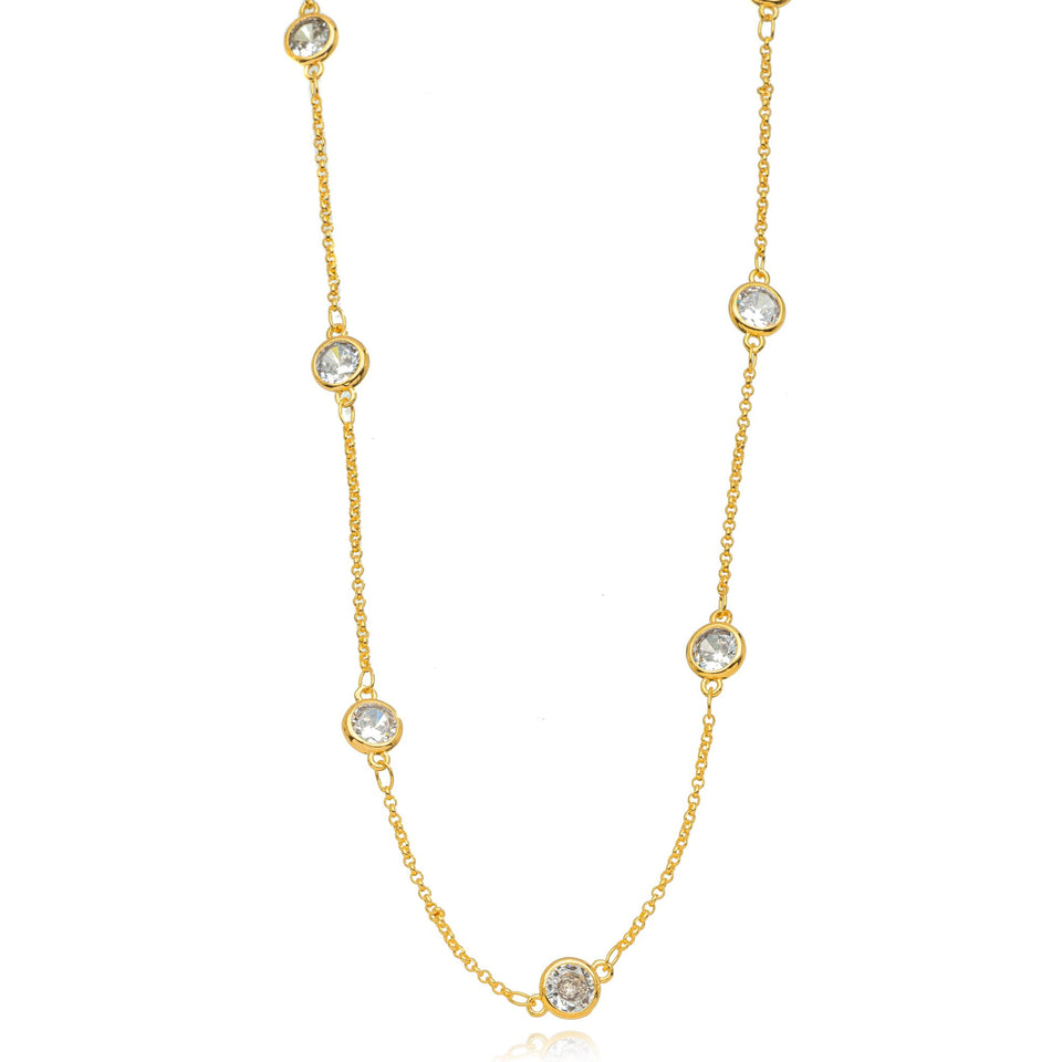 Choker Cristais Dourado