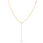 Colar Dourado Gravatinha com Pontos de Luz em Zircônia