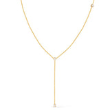 Colar Dourado Gravatinha com Pontos de Luz em Zircônia