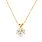 Colar Dourado de Zircônia em Formato de Coração