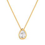 Colar Dourado de Gota em Zircônia