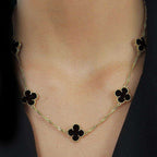 Colar Dourado 5 Trevos Preto - Galeria