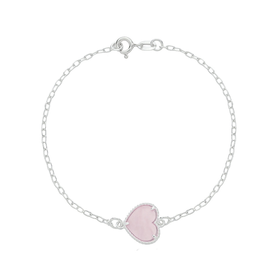 Pulseira de Zircônia Rosa Claro em Prata 925