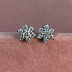 Brinco Flor Moissanite 0,6ct - Prata 925