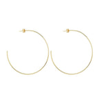 Brinco Dourado de Argola Fina Lisa Grande